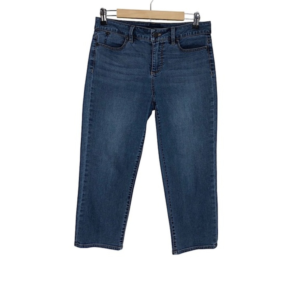 Talbots Heritage Stretchy Cotton Medium Wash Mid Rise Cropped Jeans 6 Petite